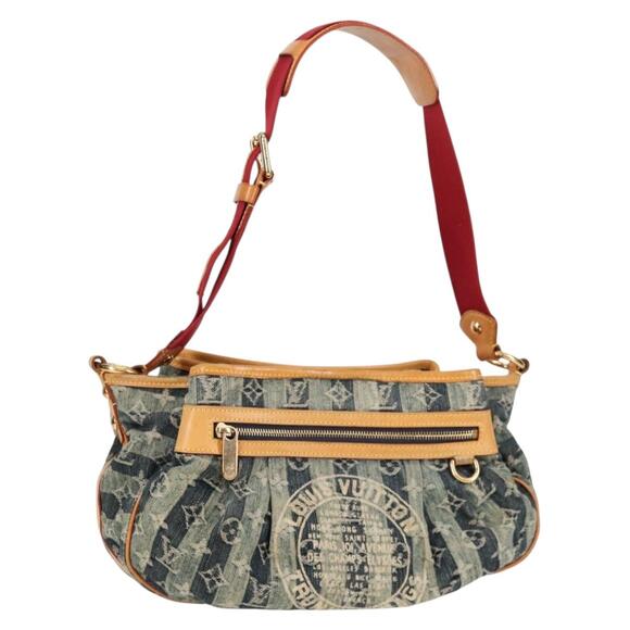 LOUIS VUITTON Monogram Denim Porte Epaul Rey MM Bag Blue M95334 - Picture 1 of 16